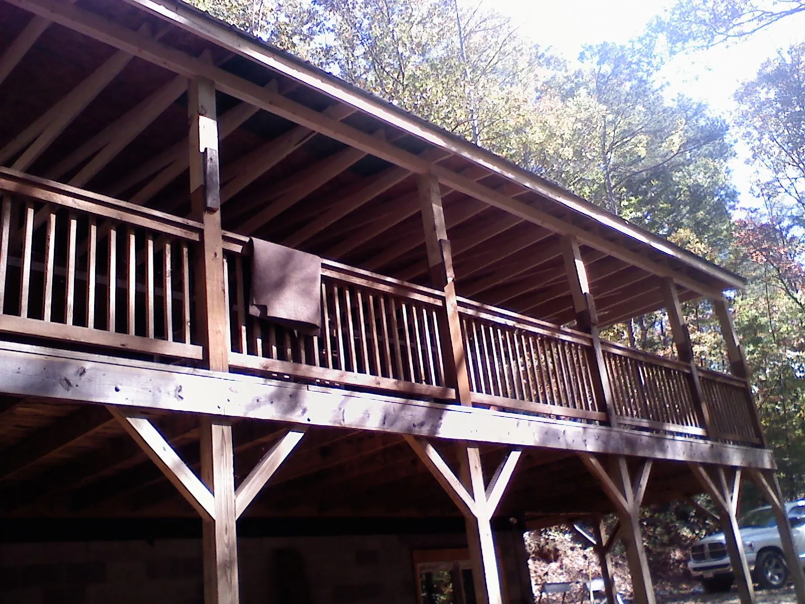Timber framing under a new elevated porch and deck — Roof Leak Repair in Seneca by Roofing Brothers